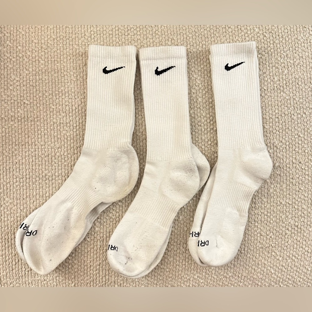 3 Pairs Nike Everyday Plus Crew Socks - White